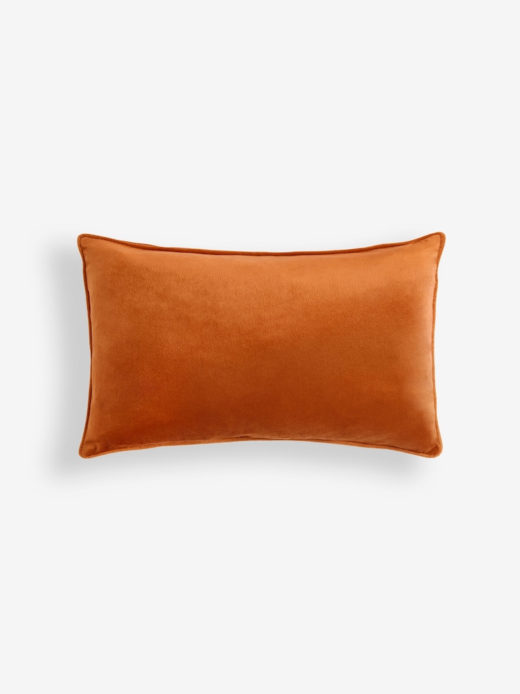 Light Orange 30 x 40cm Matte Velvet Cushion - Image 2 of 5 Light Orange 30 x 40cm Matte Velvet Cushion - Image 2 of 5
