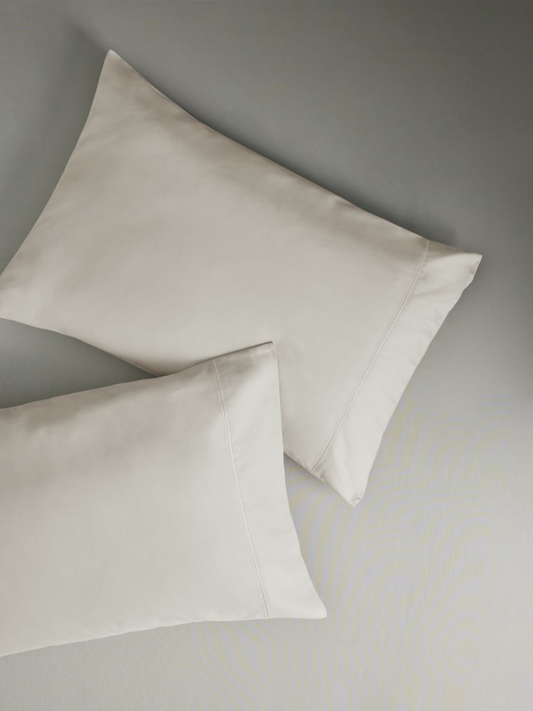 Set of 2 Ivory 300 Thread Count Collection Luxe 100% Cotton Pillowcases - Image 3 of 5