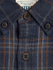 FatFace Charlton Navy Long Sleeve Check 100% Cotton Shirt - Image 6 of 6