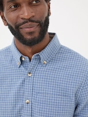 FatFace Blue Long Sleeve Grantham Grid Check Shirt - Image 3 of 5