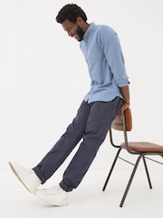 FatFace Blue Long Sleeve Grantham Grid Check Shirt - Image 4 of 5
