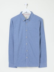 FatFace Blue Long Sleeve Grantham Grid Check Shirt - Image 5 of 5
