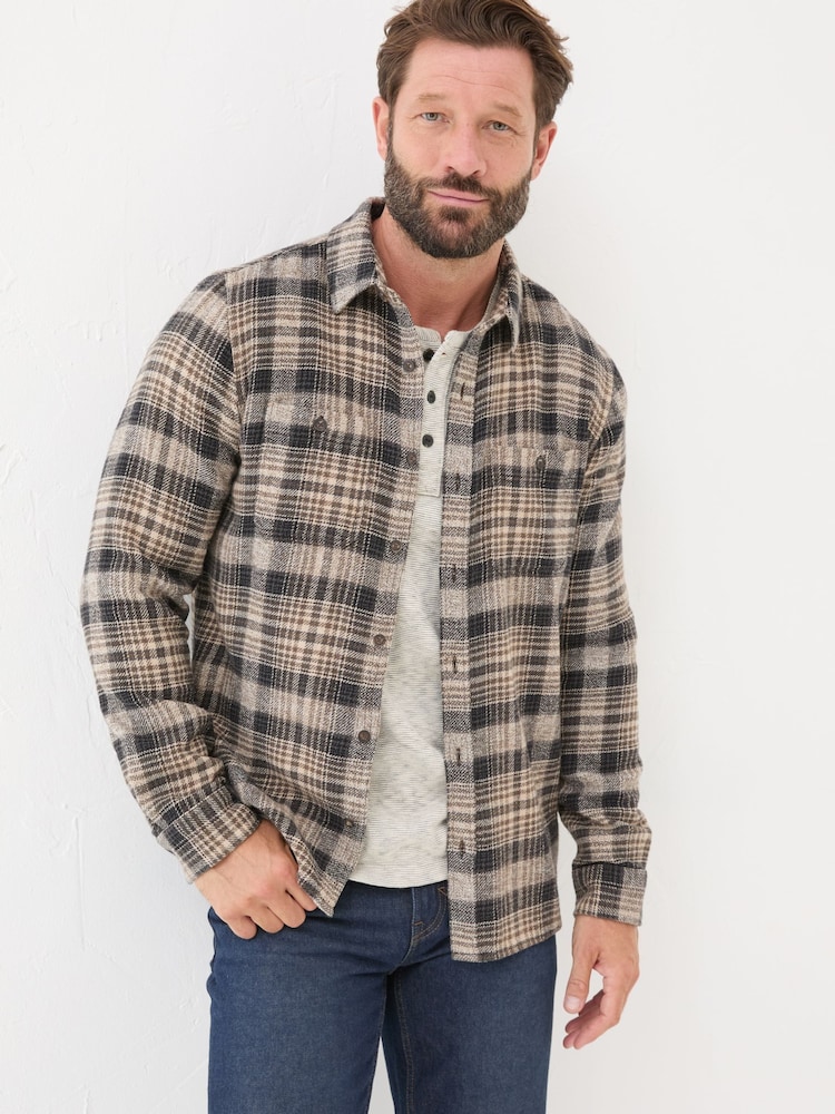 FatFace Brown Long Sleeve Upton Check 100% Cotton Shirt - Image 1 of 6 FatFace Brown Long Sleeve Upton Check 100% Cotton Shirt - Image 1 of 6