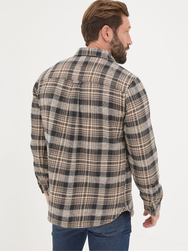 FatFace Brown Long Sleeve Upton Check 100% Cotton Shirt - Image 2 of 6 FatFace Brown Long Sleeve Upton Check 100% Cotton Shirt - Image 2 of 6