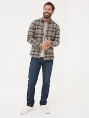 FatFace Brown Long Sleeve Upton Check 100% Cotton Shirt - Image 3 of 6