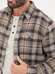 FatFace Brown Long Sleeve Upton Check 100% Cotton Shirt - Image 5 of 6