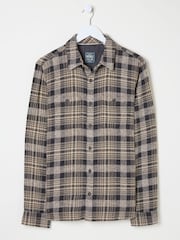 FatFace Brown Long Sleeve Upton Check 100% Cotton Shirt - Image 6 of 6