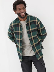 FatFace Green Dark Skies Check 100% Cotton Shirt - Image 1 of 8