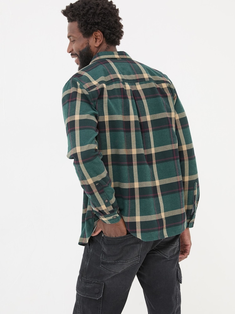 FatFace Green Dark Skies Check 100% Cotton Shirt - Image 2 of 8