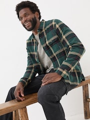 FatFace Green Dark Skies Check 100% Cotton Shirt - Image 4 of 8