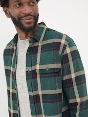 FatFace Green Dark Skies Check 100% Cotton Shirt - Image 5 of 8