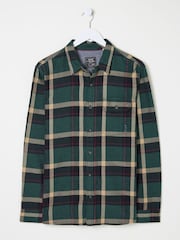 FatFace Green Dark Skies Check 100% Cotton Shirt - Image 7 of 8