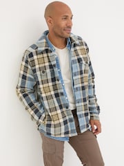 FatFace Light Blue Ryton Check Overshirt - Image 1 of 8