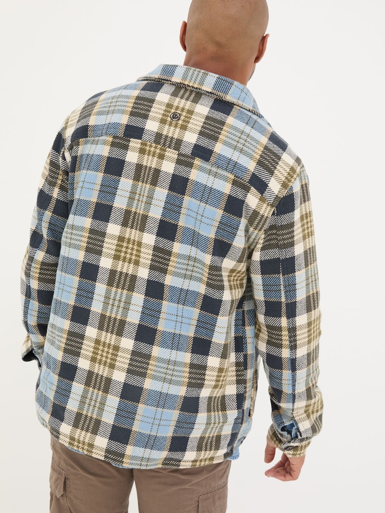 FatFace Light Blue Ryton Check Overshirt - Image 2 of 8