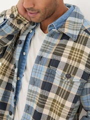 FatFace Light Blue Ryton Check Overshirt - Image 4 of 8