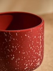 MADE.COM Terracotta & White Santiago Hand Splatter Medium Plant Pot - Image 5 of 5