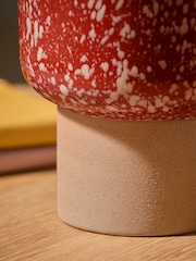 MADE.COM Terracotta & White Santiago Hand Splatter Small Plant Pot - Image 4 of 5