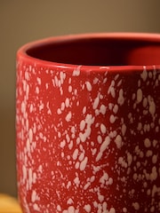 MADE.COM Terracotta & White Santiago Hand Splatter Small Plant Pot - Image 5 of 5