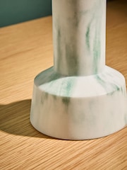 MADE.COM Set of 2 Marbled Teal Fitz Taper Candle Holders - Image 5 of 7
