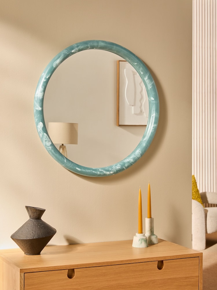 MADE.COM Blue Nina Resin Mirror - Image 1 of 4