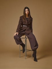 JDY Chocolate Brown Balloon Trousers - תמונה 1 מתוך 3