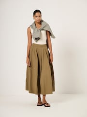JDY Natural Stone Pleated Midi Skirt - Image 1 of 4