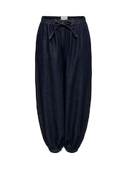 JDY Rinse Denim Tie Waist Balloon Trousers - Image 1 sur 2