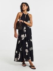 Simply Be Black Crinkle Trapeze Maxi Dress - Image 1 of 4