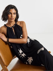 Simply Be Black Crinkle Trapeze Maxi Dress - Image 3 of 4