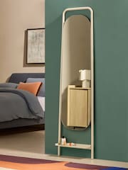 MADE.COM Cream Sylas Full Length Leaner Mirror with Shelf - Image 1 of 4