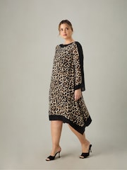 Live Unlimited Brown Curve Leopard Print Maxi Kaftan - Image 4 of 7
