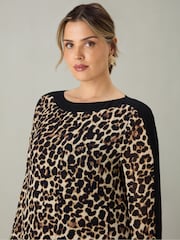 Live Unlimited Brown Curve Leopard Print Maxi Kaftan - Image 5 of 7
