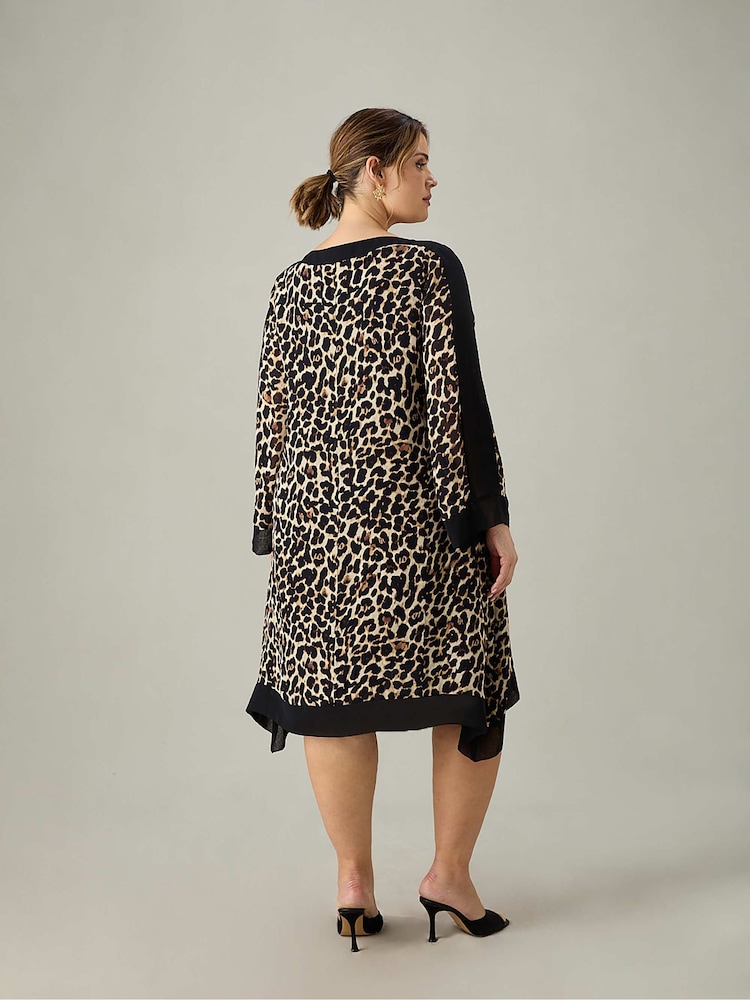 Live Unlimited Brown Curve Leopard Print Maxi Kaftan - Image 7 of 7