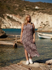 Live Unlimited Blue Geo Jersey Sleeveless Maxi Dress - Image 2 of 5