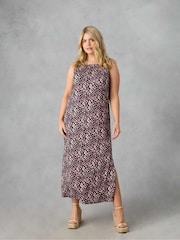 Live Unlimited Blue Geo Jersey Sleeveless Maxi Dress - Image 3 of 5