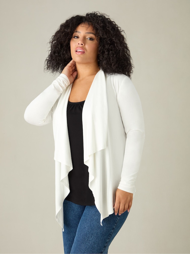 Live Unlimited Curve Petite Jersey Wasserfall Cardigan - Bild 2 von 3