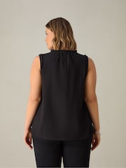 Live Unlimited Black Curve Cotton Textured Stripe 100% Cotton Top - Image 3 of 3