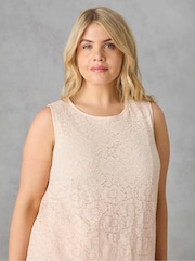 Live Unlimited Blush Pink Curve Lace Sleeveless Top - Image 2 of 4