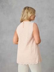 Live Unlimited Blush Pink Curve Lace Sleeveless Top - Image 4 of 4