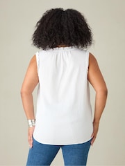 Live Unlimited White Curve Cotton Textured Stripe 100% Cotton Top - Image 6 of 6