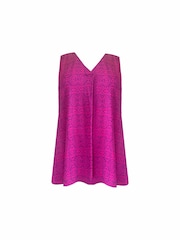 Live Unlimited Plum Purple Curve Geo Jersey Pleat Front Vest - Image 4 of 4