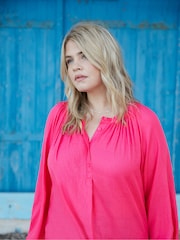 Live Unlimited Pink Curve Chambray Blouse - Image 2 of 5