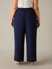 Live Unlimited Blue Curve Satin Wide Leg Trousers - Image 2 of 4