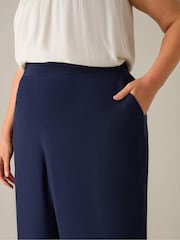 Live Unlimited Blue Curve Satin Wide Leg Trousers - Image 3 of 4