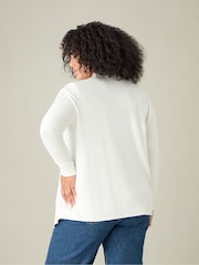 Live Unlimited White Curve Jersey Waterfall Cardigan - Image 3 of 3
