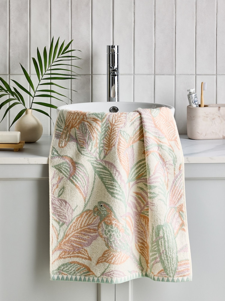 Multi Parrot Palm Leaf 100% Cotton Towel - Image 2 of 6