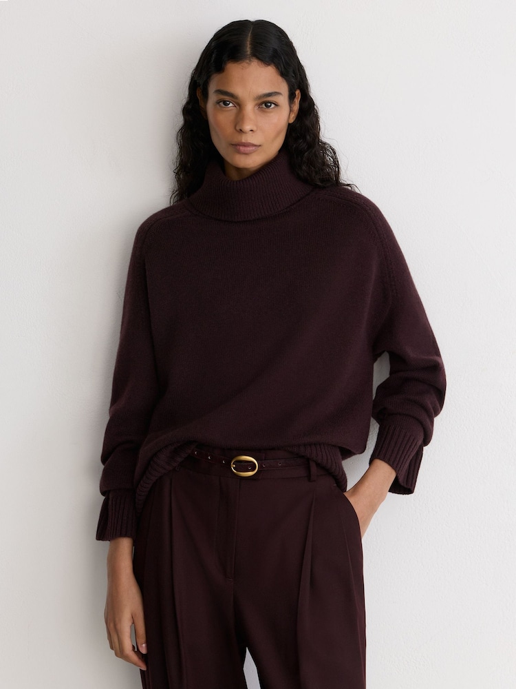 Reiss Leona Pony Hair-Effect Oval-Buckle Slim Belt - Imagen 1 de 5