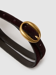 Reiss Leona Pony Hair-Effect Oval-Buckle Slim Belt - Imagen 5 de 5