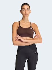 adidas Brown Optime Essentials Workout Light Support Bra - Image 1 of 5
