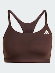 adidas Brown Optime Essentials Workout Light Support Bra - Image 5 of 5